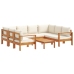 Set de sofás de jardín con cojines 6 pzas madera maciza acacia