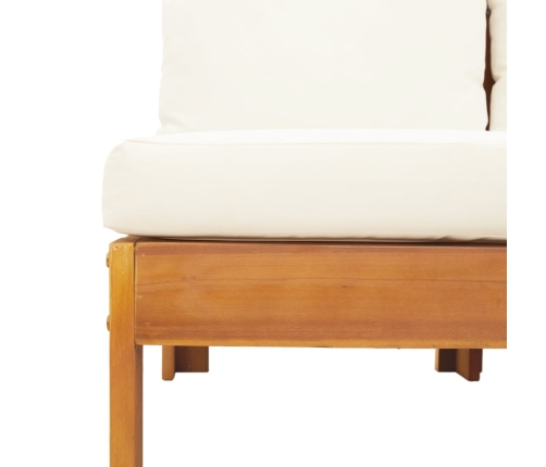 Set de sofás de jardín con cojines 6 pzas madera maciza acacia