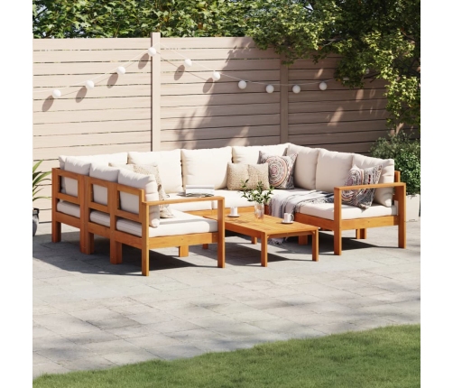 Set de sofás de jardín con cojines 6 pzas madera maciza acacia