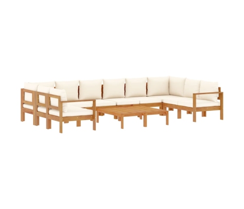 Set de sofás de jardín con cojines 8 pzas madera maciza acacia