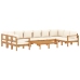 Set de sofás de jardín con cojines 8 pzas madera maciza acacia