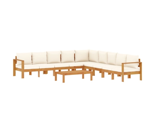 Set de sofás de jardín con cojines 6 pzas madera maciza acacia