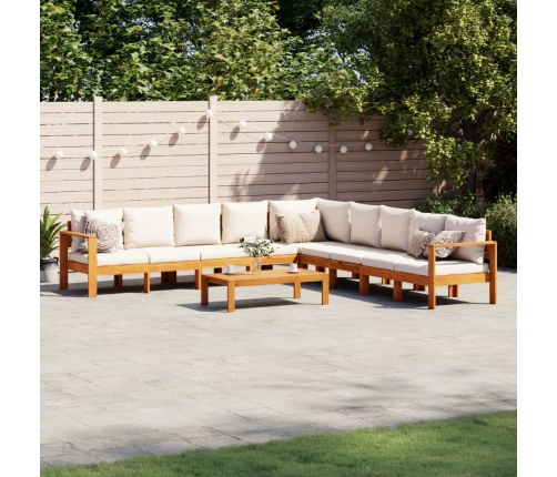 Set de sofás de jardín con cojines 6 pzas madera maciza acacia