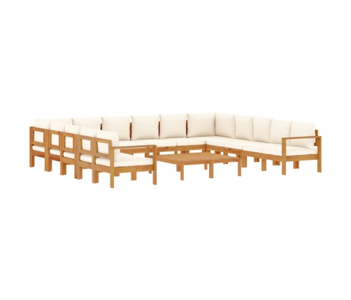 Set de sofás de jardín con cojines 10 pzas madera maciza acacia