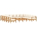 Set de sofás de jardín con cojines 10 pzas madera maciza acacia