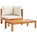 Set de sofás de jardín con cojines 10 pzas madera maciza acacia