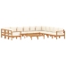 Set de sofás de jardín con cojines 9 pzas madera maciza acacia