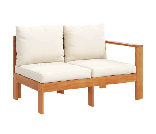 Set de sofás de jardín con cojines 9 pzas madera maciza acacia