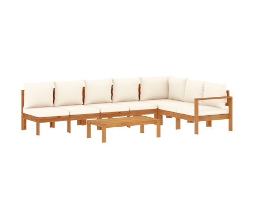 Set de sofás de jardín con cojines 5 pzas madera maciza acacia