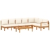 Set de sofás de jardín con cojines 5 pzas madera maciza acacia