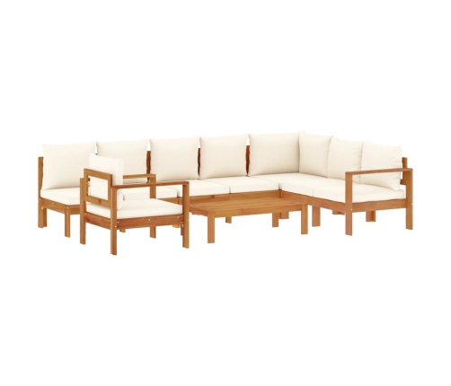 Set de sofás de jardín con cojines 6 pzas madera maciza acacia