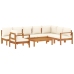 Set de sofás de jardín con cojines 6 pzas madera maciza acacia