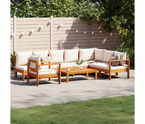 Set de sofás de jardín con cojines 6 pzas madera maciza acacia