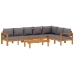 Set de sofás de jardín con cojines 5 pzas madera maciza acacia