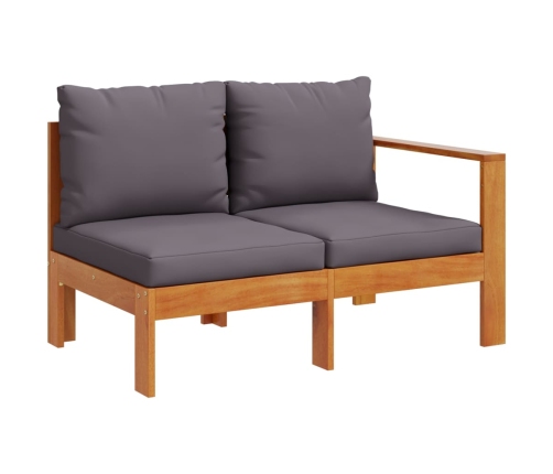 Set de sofás de jardín con cojines 5 pzas madera maciza acacia