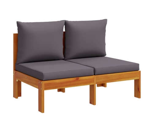Set de sofás de jardín con cojines 5 pzas madera maciza acacia