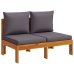 Set de sofás de jardín con cojines 5 pzas madera maciza acacia