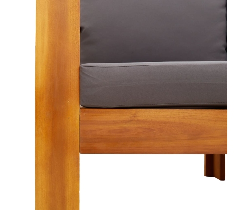 Set de sofás de jardín con cojines 5 pzas madera maciza acacia