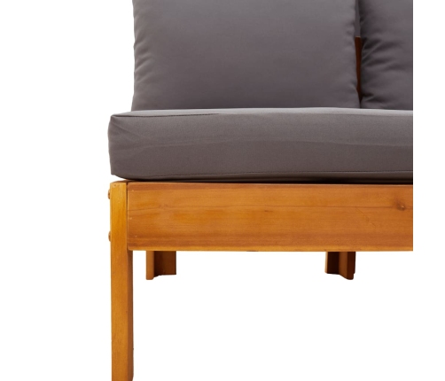Set de sofás de jardín con cojines 5 pzas madera maciza acacia