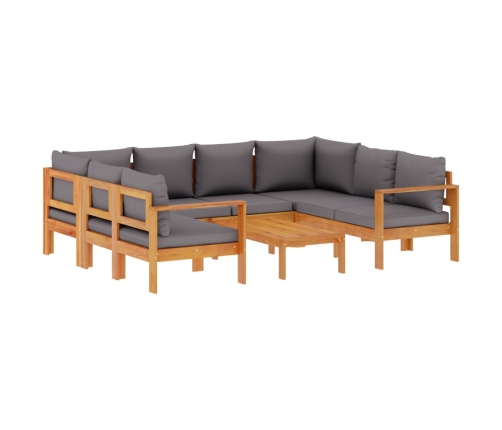 Set de sofás de jardín con cojines 6 pzas madera maciza acacia