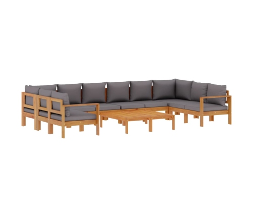 Set de sofás de jardín con cojines 8 pzas madera maciza acacia