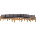 Set de sofás de jardín con cojines 6 pzas madera maciza acacia