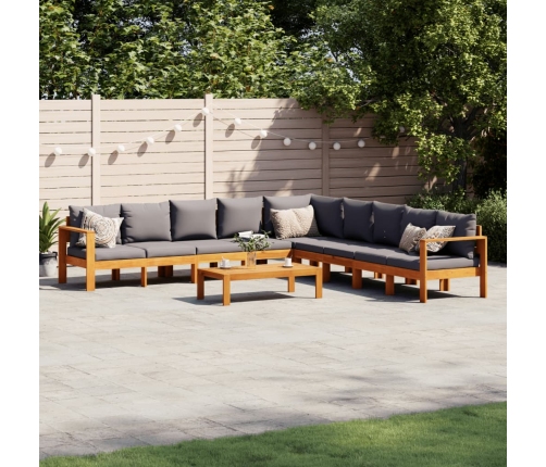 Set de sofás de jardín con cojines 6 pzas madera maciza acacia