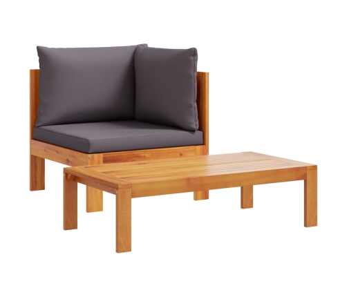 Set de sofás de jardín con cojines 10 pzas madera maciza acacia