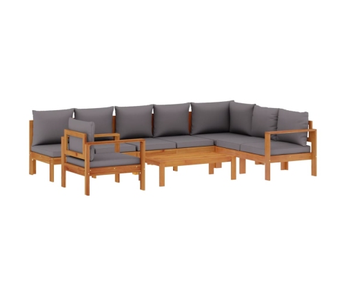 Set de sofás de jardín con cojines 6 pzas madera maciza acacia