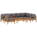 Set de sofás de jardín con cojines 6 pzas madera maciza acacia