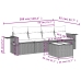 Set comedor de jardín 5 piezas y cojines ratán sintético marrón