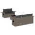 Set de muebles de jardín 6 pzas y cojines ratán sintético gris