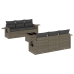 Set de sofás de jardín 7 piezas con cojines ratán PE gris