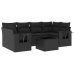 Set de comedor de jardín 7 pzas y cojines ratán sintético negro