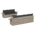 Set de sofás de jardín 8 pzas y cojines ratán sintético gris