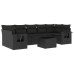 Set de sofás de jardín 8 piezas y cojines ratán sintético negro
