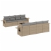 Set de sofás de jardín 9 pzas con cojines ratán sintético beige
