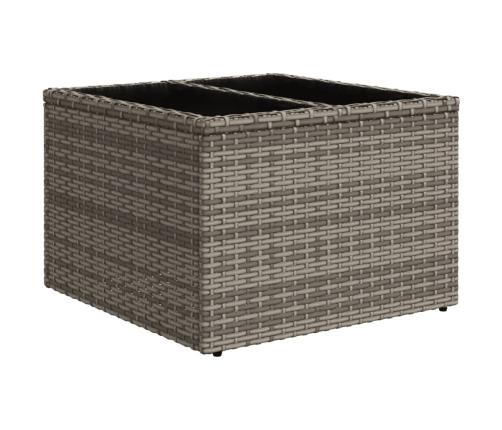 Set de muebles de jardín 9 pzas y cojines ratán sintético gris