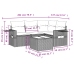 Set de muebles de jardín 9 pzas y cojines ratán sintético gris