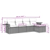 Set comedor de jardín 5 piezas y cojines ratán sintético marrón