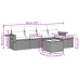 Set de muebles de jardín 6 pzas y cojines ratán sintético gris