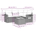 Set comedor de jardín 5 piezas y cojines ratán sintético marrón