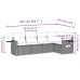Set comedor de jardín 5 piezas y cojines ratán sintético marrón