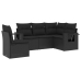 Set de muebles de jardín 5 pzas y cojines ratán sintético negro