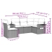 Set de muebles de jardín 5 pzas y cojines ratán sintético negro