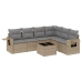 Set sofás de jardín 7 piezas y cojines ratán sintético beige