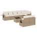 Set de sofás de jardín 9 pzas con cojines ratán sintético beige