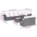 Set muebles jardín 9 pzas y cojines ratán sintético gris claro