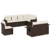 Set sofás de jardín 8 piezas y cojines ratán sintético marrón