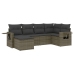 Set de muebles de jardín 6 pzas y cojines ratán sintético gris